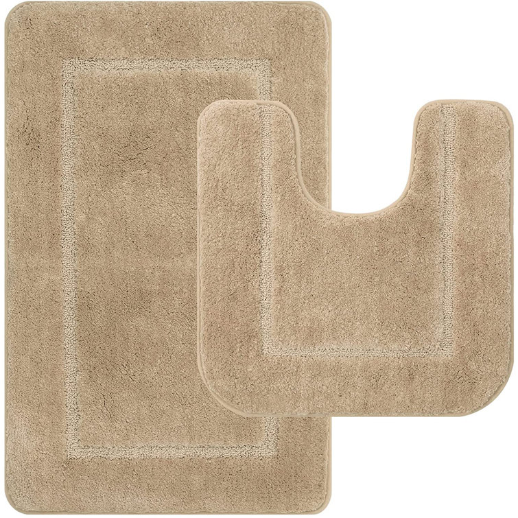 Ebern Designs 2 Piece Set Rectangle/ushaped Bath Mat Gray Wayfair.co.uk